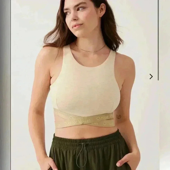 Outdoor Voices Tech Sweat Criss Cross Blue Crop Top LIKE NEW - Picture 3 of 5